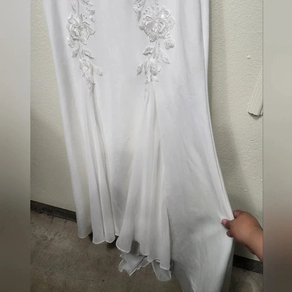 Lulus Vision of Romance White Sheer Mesh Embroidered Sequin Maxi Dress Bride - Picture 9 of 13
